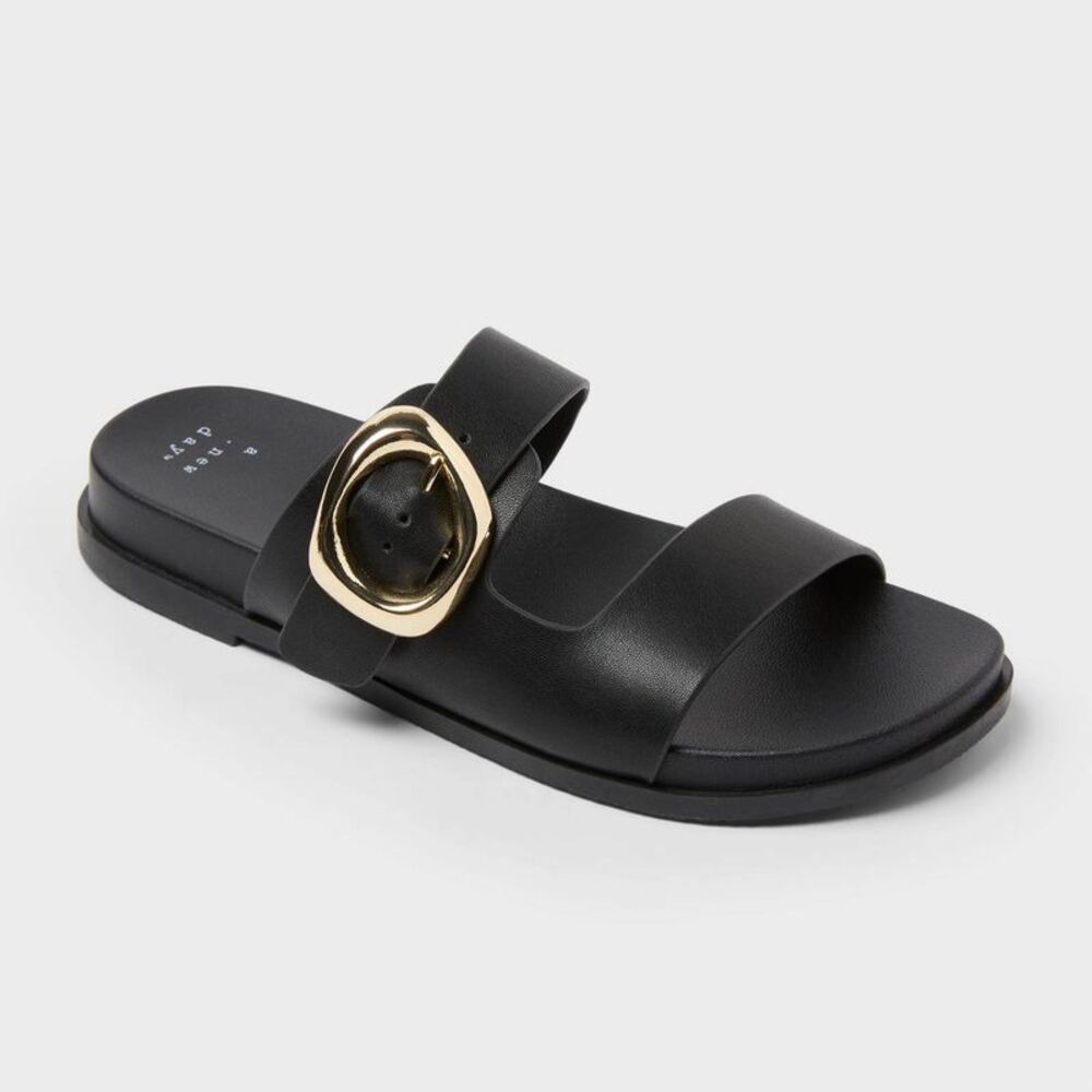 Women’S Meg Sandals With Memory Foam Insole - Black 6.5